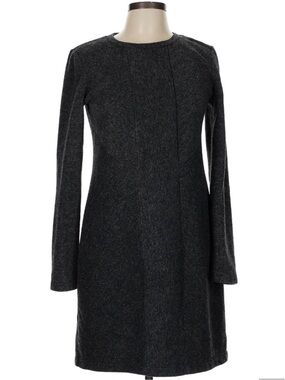 LOFT Charcoal Long-Sleeve Knit Sweater Dress